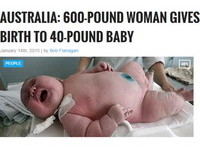 打破近2百年世界紀錄！澳洲272公斤媽　產下18公斤巨嬰