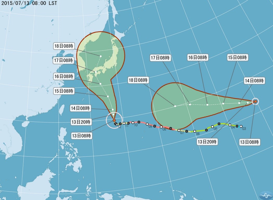 刚跨越国际换日线 第12号台风「哈洛拉」出现了