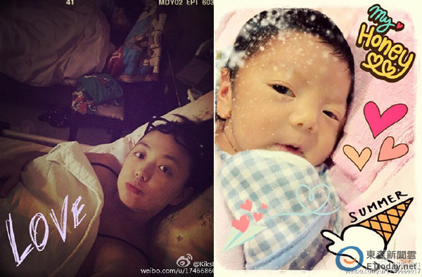 庹宗康老婆kiki上周剖腹产下二儿子.(图/取自kiki微博)