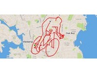 他用GPS畫出「軌跡路線塗鴉」　每天騎單車70公里創作