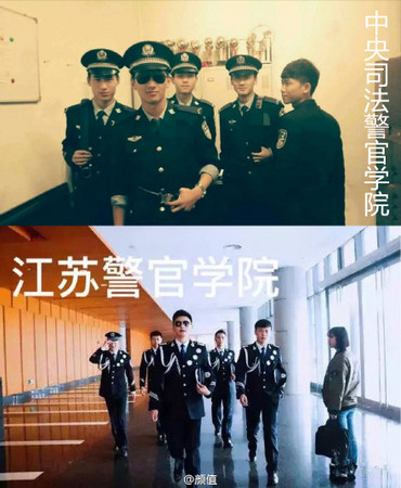 警校生戴墨镜模仿《太阳的后裔》 制服魅力迷倒女粉丝