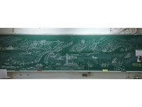 黑板上畫「清明上河圖」！　網讚「北一學生超有才」