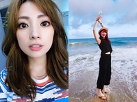 阿喜夜泳E奶乍現！　鮮紅比基尼放送「深V雪乳」噴火
