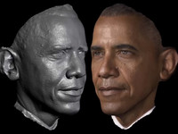 歐巴馬躲過抹石膏、塞鼻孔　3D掃描儀精細做出總統雕像
