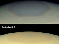 土星進入夏季　北極「六角風暴」由藍轉金黃色！