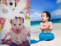 Mia舉手穿多莉裝「搖擺屁屁」　笑開懷露小牙齒超可愛