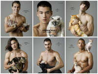 半裸鮮肉抱喵星人超有愛! 網友垂涎:想一起收養♥