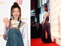 郭雪芙牛仔裙洩春光！　風一吹...修長美腿全都露