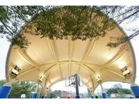 「飛天元寶」造型　桃園區三民運動公園天幕籃球場啟用