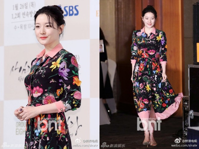 李英爱现《师任堂》发布会 竟把16万大妈洋装穿出仙气