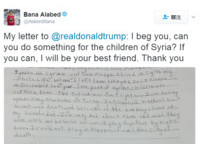 「他們和你一樣，應該享有和平」敘利亞7歲女童寫給川普的求救信