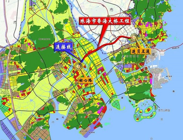 珠海市住房和城乡规划建设局8日释出批后公告中的香海大桥想像图.