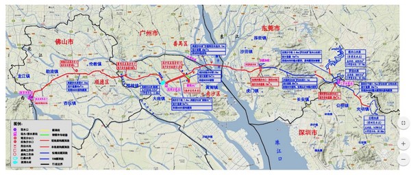 广州市水务局16日公布「珠江三角洲水资源配置工程」线路整体布置图图片