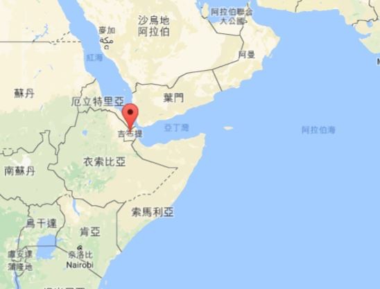 ▼吉布地(djibouti )基地地理位置示意图.