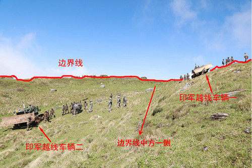 ▲▼中方公布照片，指出印軍越過邊界進入中國領土。（圖／翻攝自中國大陸外交部官網）