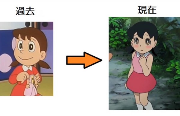 动漫角色新旧比一比  「静香」N年后魔改成为大美女！