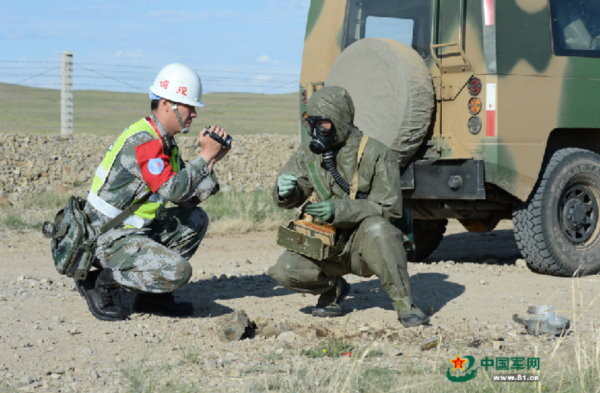 ▼内蒙古朱日和训练基地使用「雷射类比对抗训练控制系统」,使实兵