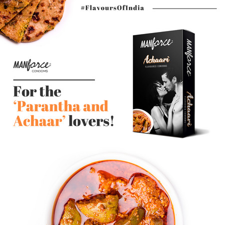 ▲印度推出最狂「辣味醃菜」保險套。（圖／翻攝自Manforce Condoms臉書)
