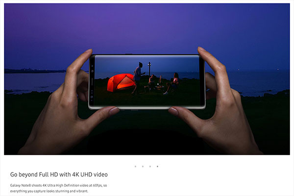 iPhone X非独家！三星Note 8将获得4K＠60fps录像