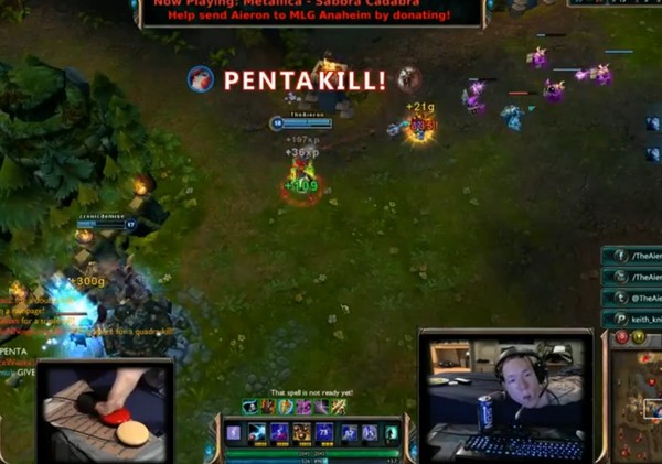 《英雄联盟》最了不起玩家 手脚残缺打出5连杀