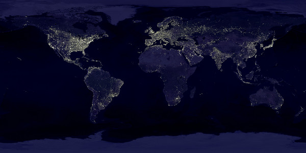 nasa外太空拍地球夜景 非洲gdp好越来越闪耀