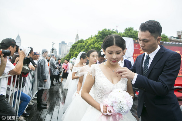 ▲▼ 中國大陸,上海,集體婚禮。（圖／視覺中國CFP）