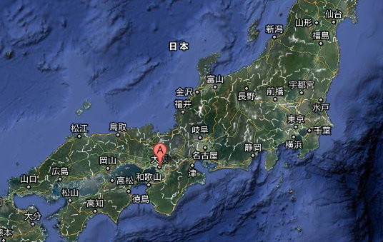 日本地图,大阪在东京的西南方.(图/取自google地图)