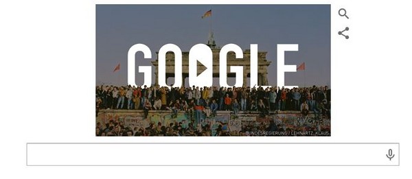 柏林围墙倒塌25周年 Google首页影片上架致敬