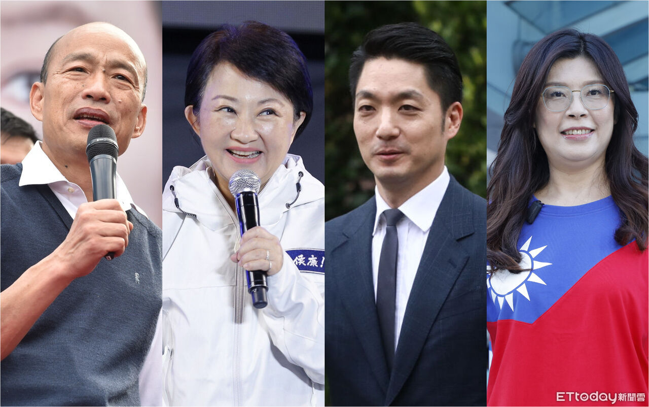 ▲韓國瑜、盧秀燕、蔣萬安、鄭麗文。(合成圖/記者李毓康、湯興漢、林敬旻攝)