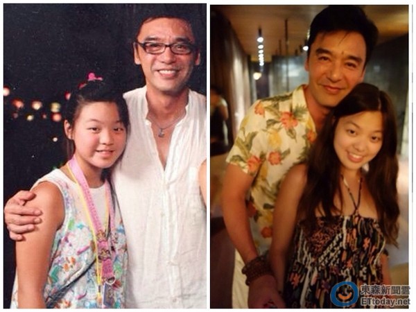 钟嘉晴10年前(左)与爸爸钟镇涛合照时还是肉感妹,现在已经是个青春