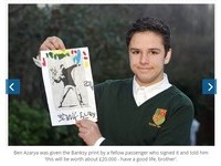 火車上巧遇塗鴉大師　英14歲少年意外獲得96萬畫作