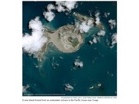 海底火山爆發　太平洋海域誕生新「魚形島」