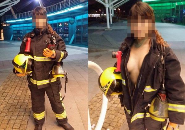 靓妹露半球拍cos照 网友酸:配备比正牌消防员