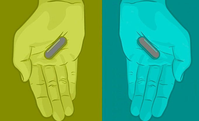 其實大腦天天都在愚弄你　這2顆藥丸是什麼顏色？