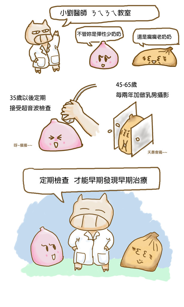 乳房篩檢示意圖