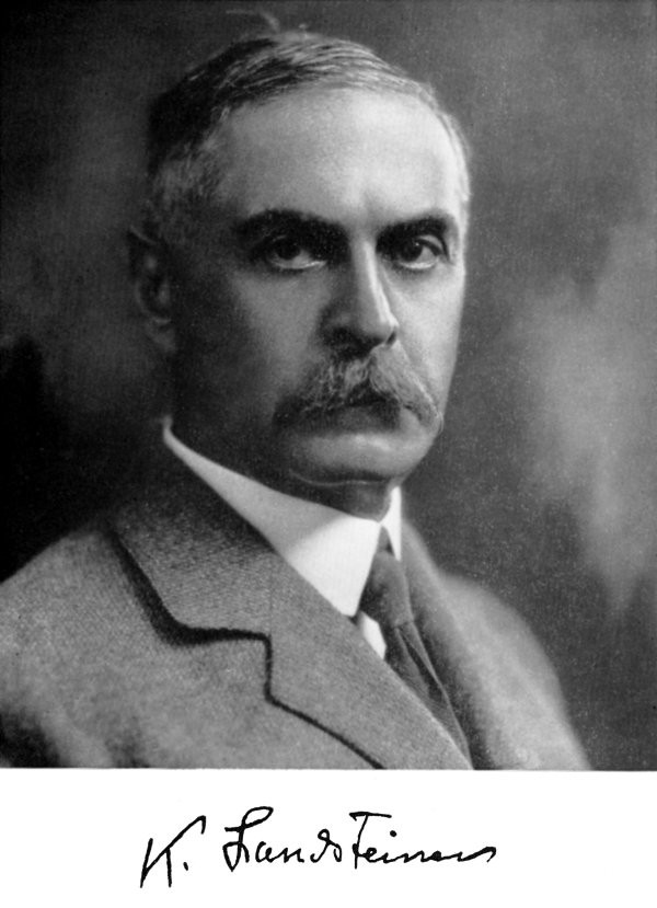 发现血型的奥地利医学家卡尔.兰德施泰纳(karl landsteiner.