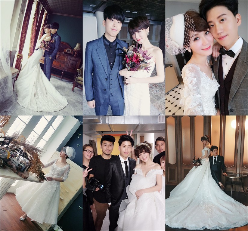 网模琪爷甜嫁大6岁帅男友! 「深v爆乳」白纱照美翻