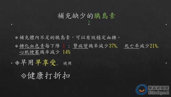 補充缺乏胰島素,降低糖化血色素的好處多多.(圖/記者林悅攝)