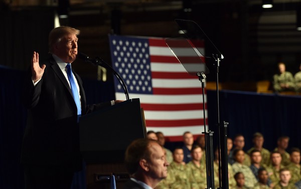 ▲2017年8月21日，美國總統川普在邁爾堡就阿富汗及南亞局勢發表講話，宣布美國將向阿富汗增兵4,000人。（圖／視覺中國CFP）