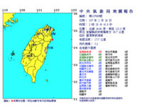 快訊／深夜警報響！2:28規模5.2地震　宜蘭最大震度5級