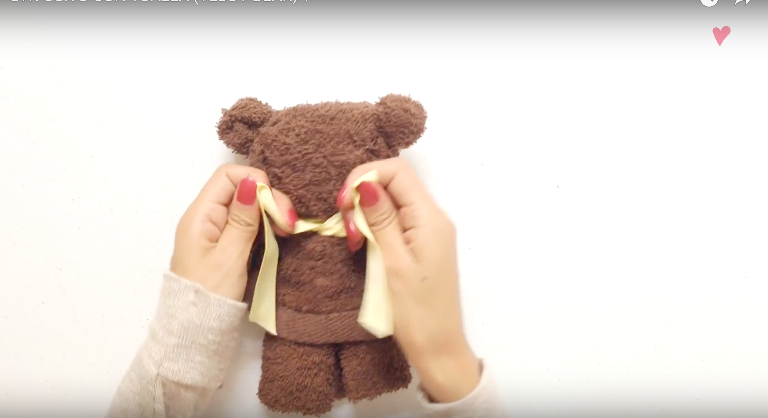7步骤把毛巾摺成「泰迪熊」 超神想像力让手残人超震撼