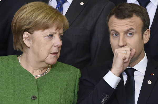 ▲▼ 法國總統馬克宏（Emmanuel Macron）、德國總理梅克爾（Angela Merkel）。（圖／達志影像／美聯社）