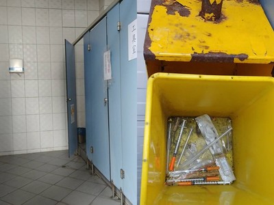廁所內驚見「針具回收」！他黑人問號PO文：鼓勵吸毒？　網揭真相