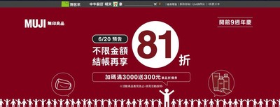 只有一天！無印良品不限金額結帳再享81折　準備開搶啦