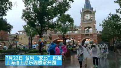 「安比」直撲上海30年首見　遊客「全副武裝」衝迪士尼