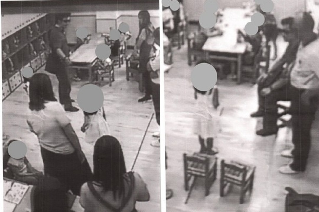 ▼林俊佑懷疑女兒在學校被欺侮，兩度帶著員警闖入幼兒園中「升堂審訊」。（圖／李麗芬辦公室提供）