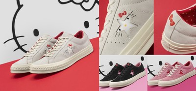 Converse x Hello Kitty將帆布鞋變得粉紅又俏皮　連鞋後都有蝴蝶結！