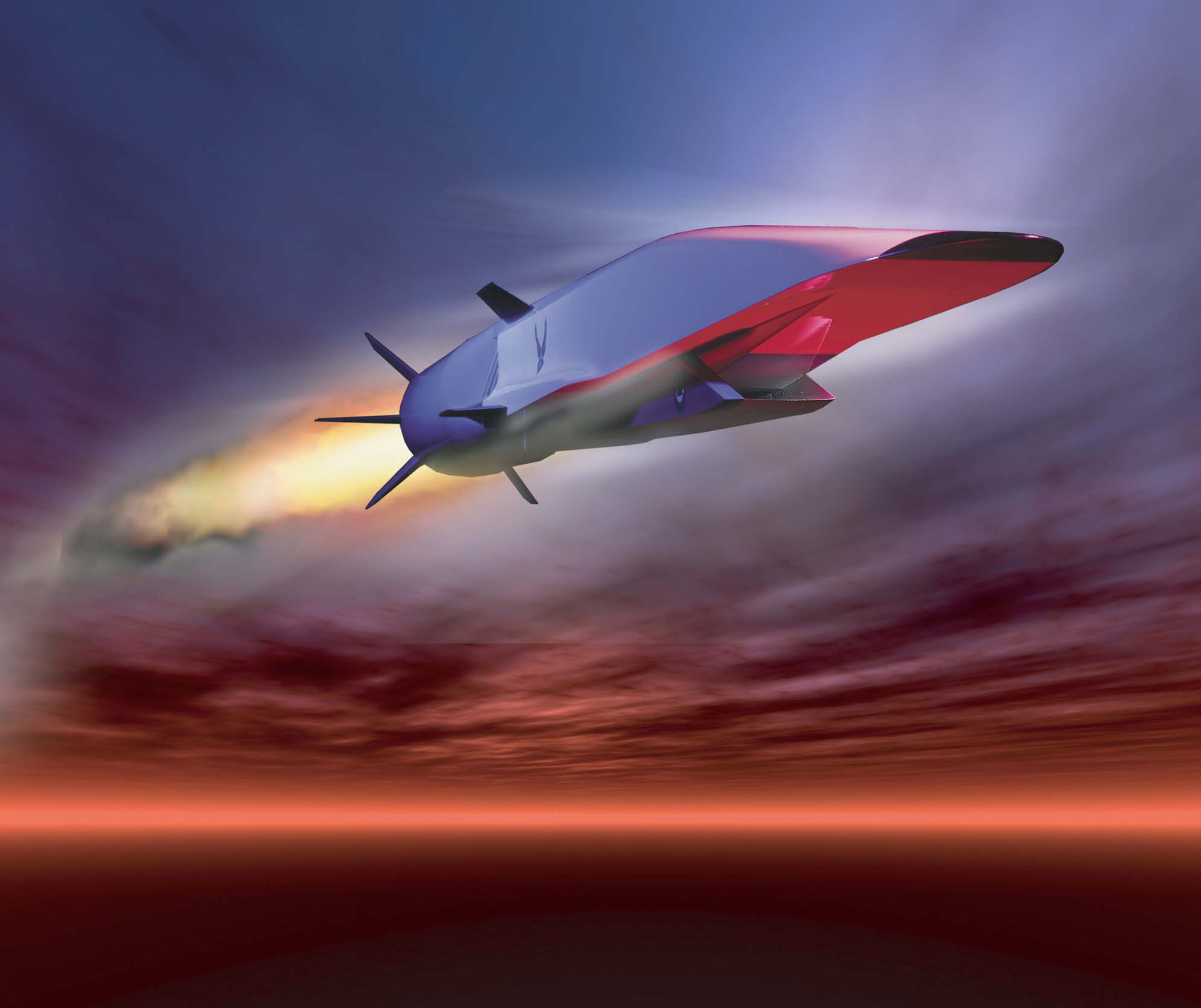 ▲X-51高超音速飛行測試載具採用獨特的乘波(Wave Rider)設計，讓高超音速震波成為機體升力來源，進而縮減主翼面積需求。（圖／美國國防部）