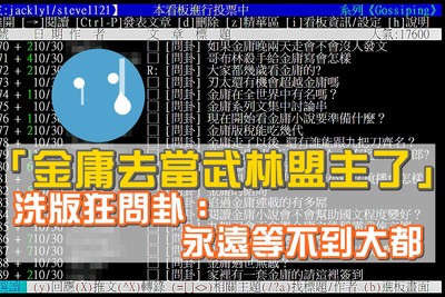 「金庸去當武林盟主了」逝世逼哭全鄉民　洗版狂問卦：永遠等不到大都