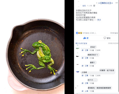 創意媽將剩菜拼成「冷笑萌蛙」兒嚇壞　網推爆：想當你兒子